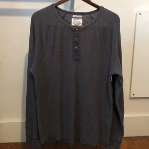 Lucky Brand Mens Thermal Henley Large Gray